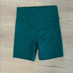 Women's Green High-Waisted BikerShorts